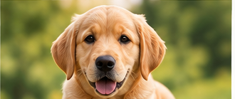 Cachorro golden retriever atento en clase de educación temprana