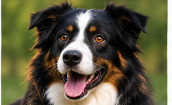 Perro border collie en sesión de educación de comportamiento