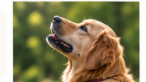 Perro mirando hacia arriba, listo para conectar con Buenos Hábitos
