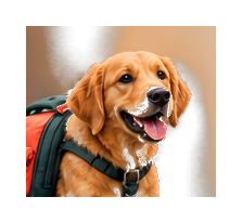 Perro en paseo dirigido con mochila de excursión
